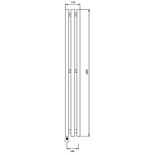 Полотенцесушитель Secado Бергамо 3К электрический L/R черный матовый, Выбрать размер: 17х100, Ориентация: левая, изображение 4