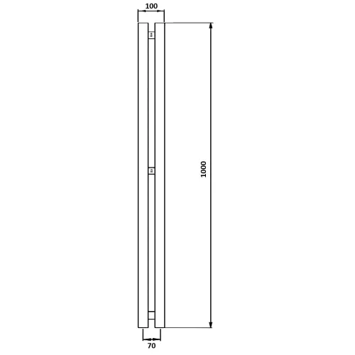 Полотенцесушитель Secado Бергамо 2К водяной, с крючками , черный матовый, Выбрать размер: 10х100, изображение 3