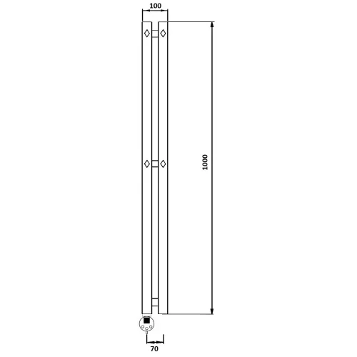 Полотенцесушитель Secado Сандриго 2К электрический, с крючками,  L/R черный матовый, Выбрать размер: 10х100, Ориентация: левая, изображение 4