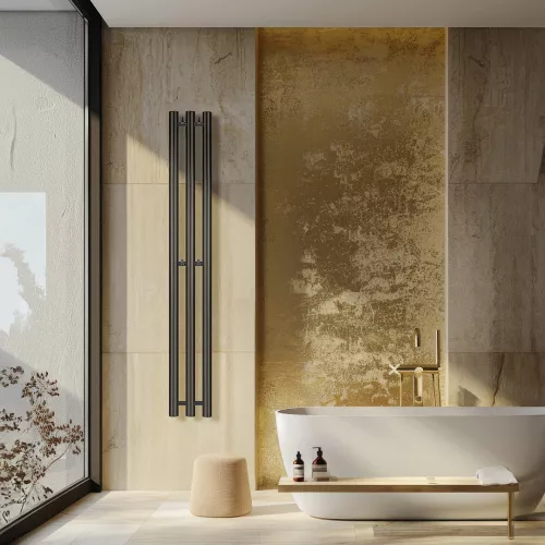 Полотенцесушитель Secado Бергамо 3К электрический L/R черный матовый, Выбрать размер: 17х100, Ориентация: левая, изображение 2