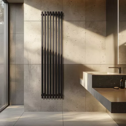 Дизайн-радиатор Secado Бергамо плюс 8  электрический L/R черный матовый, Выбрать размер: 43х100, Ориентация: левая, изображение 2