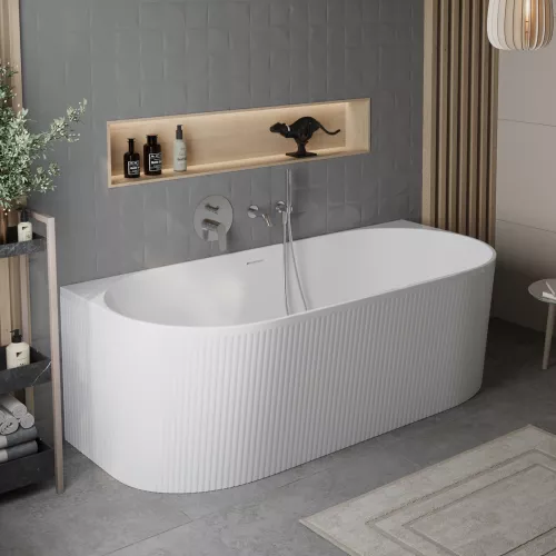 Ванны: Акриловая ванна BELBAGNO BB412-1700-800-MATT, пристенная, белая матовая 1 в магазине Акватория