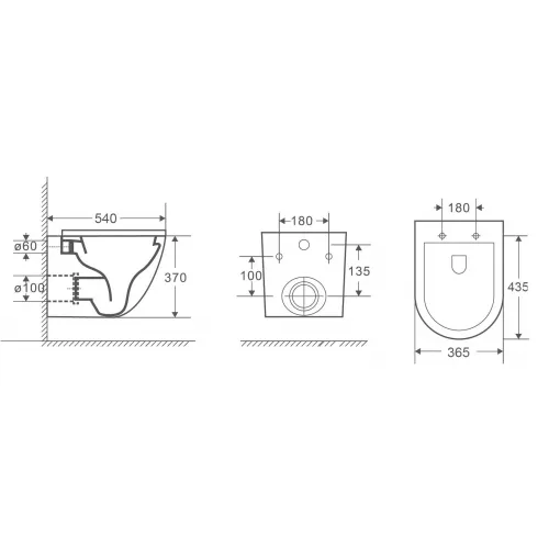 WW MERZBACH 041 XL MT-BL Унитаз подвесной, Выбрать цвет: Черный матовый, изображение 2