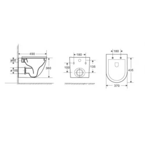 WW MERZBACH 043 MT-WT Унитаз подвесной, Выбрать цвет: Белый матовый, изображение 2