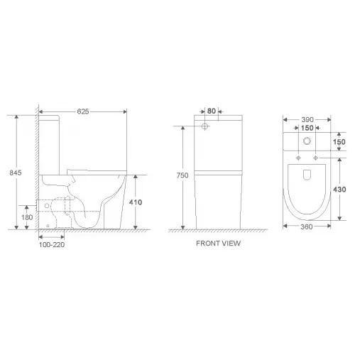 WW SALZBACH 001 GL-WT Унитаз компакт белый глянец, Выбрать цвет: Белый глянец, изображение 2