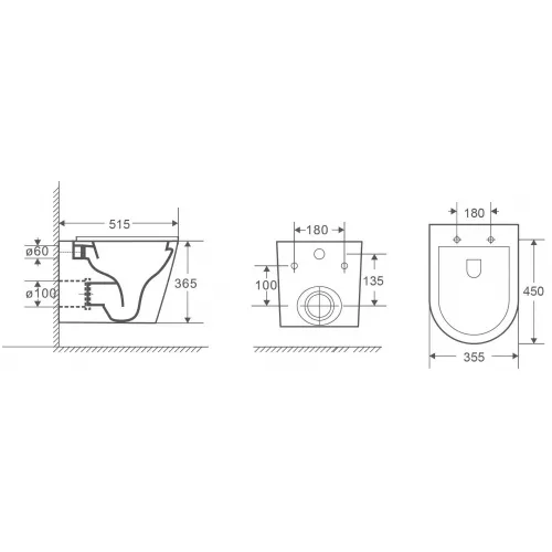 WW SALZBACH 043 MT-GR Унитаз подвесной, изображение 2