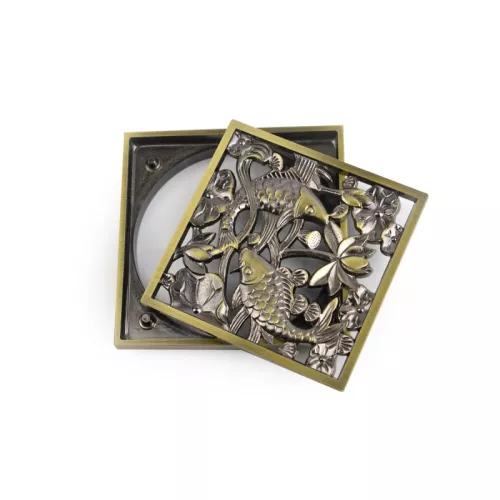 Насадка с рамкой и дизайн-решеткой Рыбы Bronze De Luxe, изображение 3