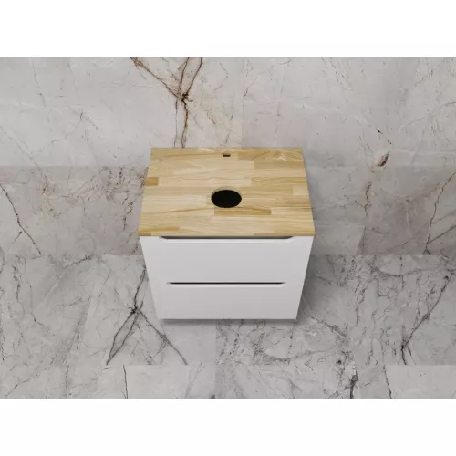 Тумба подвесная "Бали " 2 ящика со столешницей БЕЛЫЙ СОФТ, Выбрать размер: 60, изображение 4