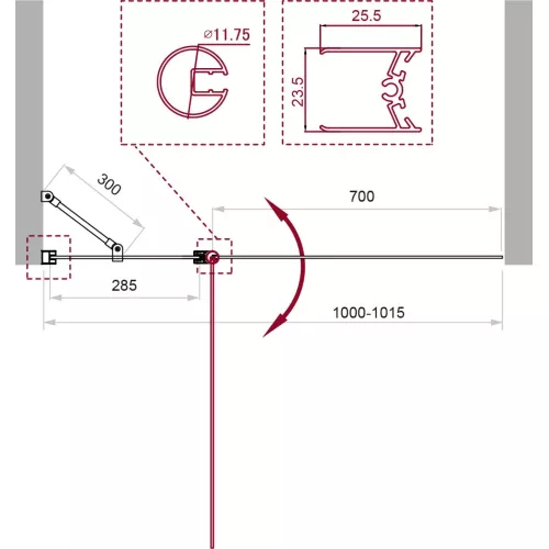 Душевая шторка на ванну BelBagno UNO-V-11-100/150-C-NERO, Цвет стекла: Прозрачный, Цвет профиля: Черный, Выбрать размер: 100х150, изображение 2