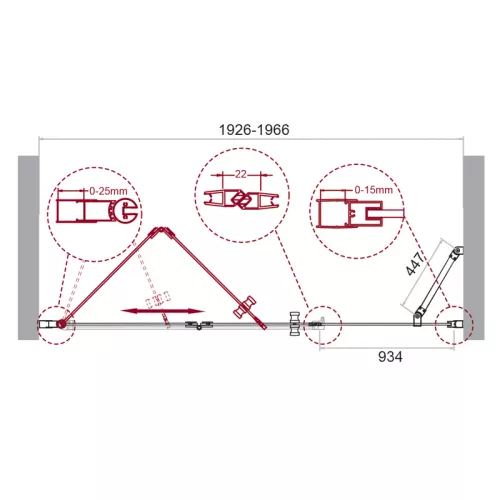 Душевая дверь BelBagno ALBANO-BS-13-100/-C-Cr, Цвет стекла: прозрачное, Цвет профиля: Хром, Выбрать размер: 195, изображение 9