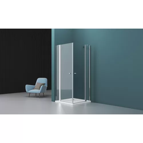 Душевой уголок BelBagno ETNA-A-22-/C-Cr, Цвет стекла: прозрачное, Цвет профиля: Хром, Выбрать размер: 100х100, изображение 9