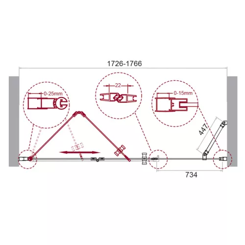 Душевая дверь BelBagno ALBANO-BS-13-80/-C-Cr, Цвет стекла: прозрачное, Цвет профиля: Хром, Выбрать размер: 175, изображение 9