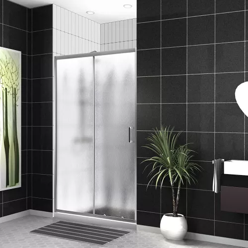 Душевая дверь BelBagno UNO-195-BF-1-110-CH-CR, Цвет стекла: Матовое рифленое, Цвет профиля: Хром, Выбрать размер: 110