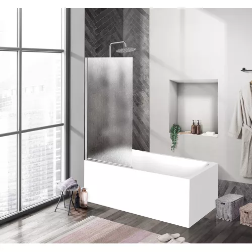 Душевая шторка на ванну BelBagno UNO-V-1-90/150-CH-CR, Цвет стекла: матовое, Цвет профиля: Хром, Выбрать размер: 90х150