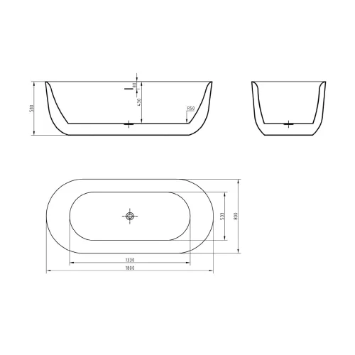 Акриловая ванна BELBAGNO BB706, Выбрать размер: 180х80, изображение 8
