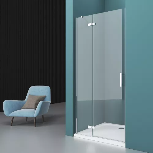 Душевая дверь BelBagno KRAFT-B-12-60/-C-Cr-L/R, Цвет стекла: прозрачное, Цвет профиля: Хром, Выбрать размер: 80, Ориентация: левый, изображение 2