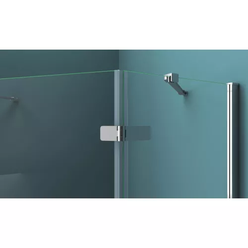 Душевой уголок BelBagno KRAFT-P-1-/C-Cr-L/R, Цвет стекла: прозрачное, Цвет профиля: Хром, Выбрать размер: 100х100, Ориентация: левый, изображение 4