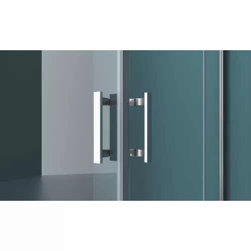 Душевой уголок BelBagno KRAFT-AH-22/-C-Cr-L/R, Цвет стекла: прозрачное, Цвет профиля: Хром, Выбрать размер: 100х80, Ориентация: левый, изображение 2