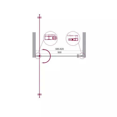 Душевая дверь BelBagno ETNA-B-1-/C-Cr-90, Цвет стекла: прозрачное, Цвет профиля: Хром, Выбрать размер: 60, изображение 11