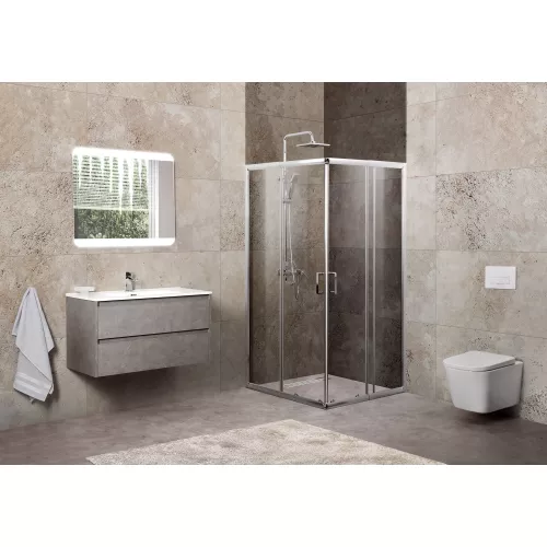 Душевой уголок BelBagno UNIQUE-A-2/-C-Cr прозрачное, Цвет стекла: прозрачное, Цвет профиля: Хром, Выбрать размер: 75х90, изображение 2