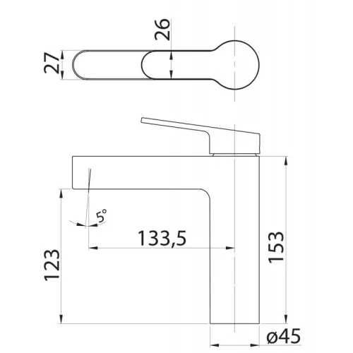 Смеситель для раковины BelBagno DELTA DEL-LVM-NERO, Выбрать цвет: Чёрный, изображение 2