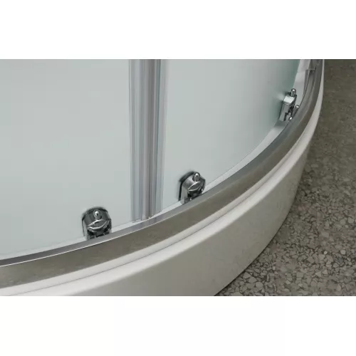 Душевой уголок BelBagno UNO-195-R-2-/P-Cr, Цвет стекла: Матовое рифленое, Цвет профиля: Хром, Выбрать размер: 100х100, изображение 3