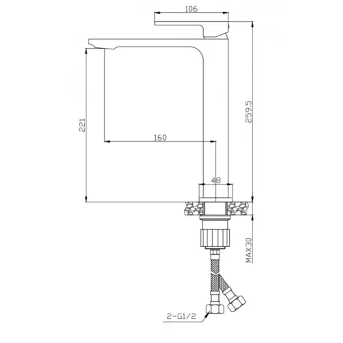 Смеситель для накладных BelBagno LUCE LUC-LMC-NERO-W0, изображение 7