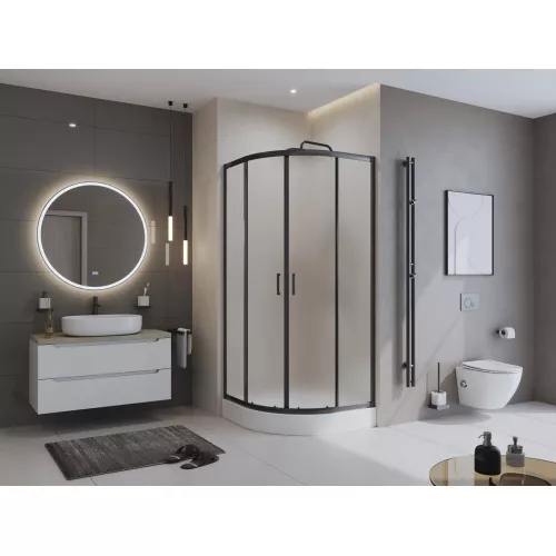 Душевой уголок BelBagno UNO-195-R-2-90-P-NERO, изображение 2