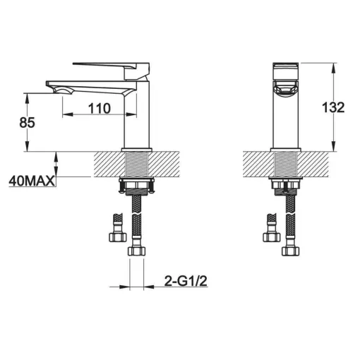 Смеситель для раковины BelBagno CARIN CAR-LVM-CRM, изображение 2