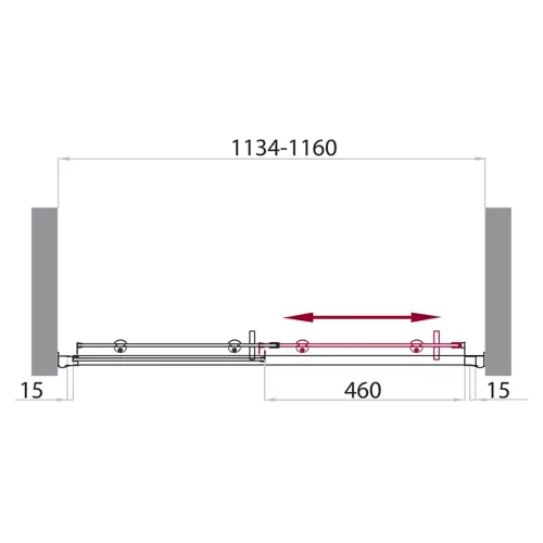 Душевая дверь BelBagno UNO-BF-1/P-Cr, Цвет стекла: Матовое рифленое, Цвет профиля: Хром, Выбрать размер: 115, изображение 8