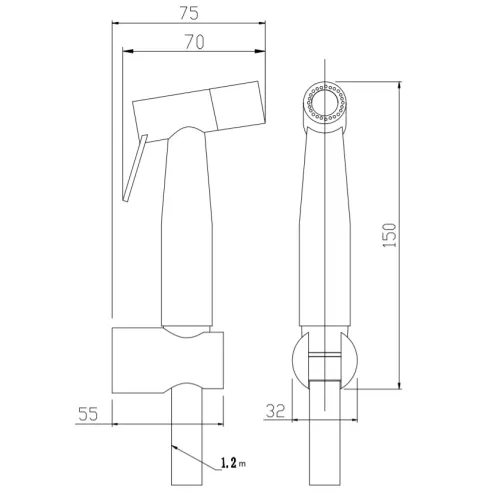 Лейка для гиг. душа BelBagno BB-IFS1-IN, изображение 2