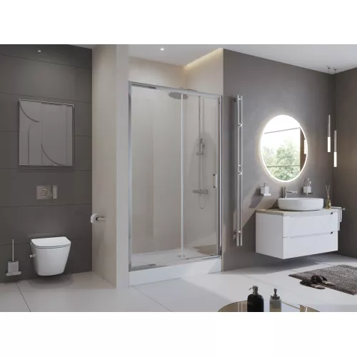 Душевая дверь BelBagno UNO-195-BF-1/C-Cr, Цвет стекла: прозрачное, Цвет профиля: Хром, Выбрать размер: 100, изображение 2