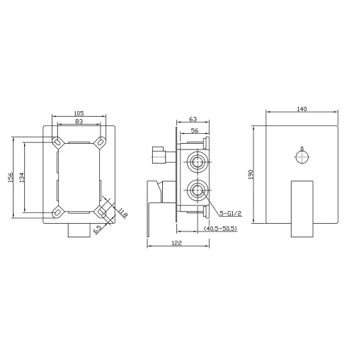 Встраиваемый смеситель BelBagno ROMANO ROM-VDI-CRM, изображение 2