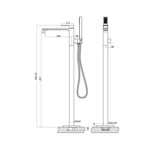 Напольный смеситель BelBagno LUCE LUC-FMT-CRM, Выбрать цвет: Хром, изображение 2