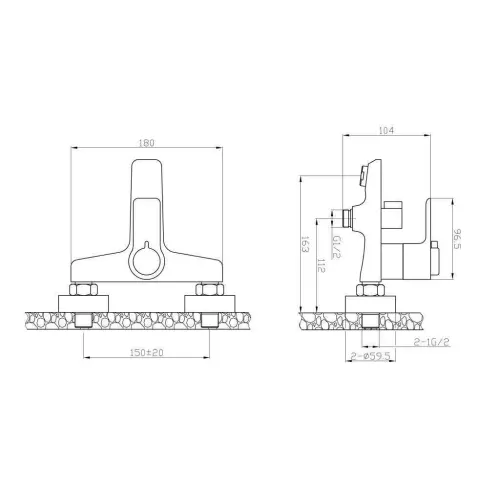 Смеситель термостатический для ванны и душа BelBagno ANCONA ANCONA-VASM-CRM, изображение 2