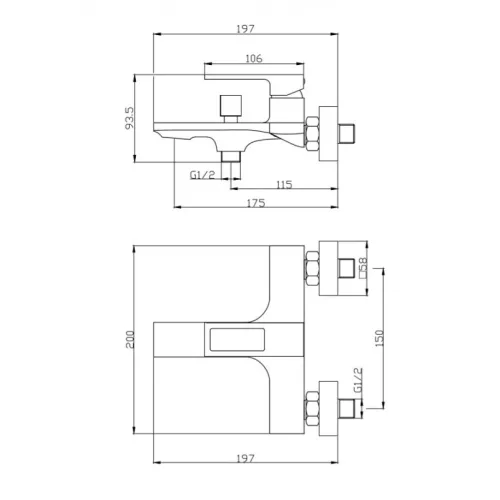 Смеситель для ванны и душа BelBagno LUCE LUC-VAS-ORO, Выбрать цвет: Золото, изображение 7