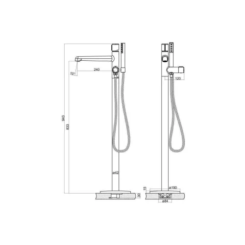 Напольный смеситель BelBagno UNO UNO-FMT-CRM, Выбрать цвет: Хром, изображение 2