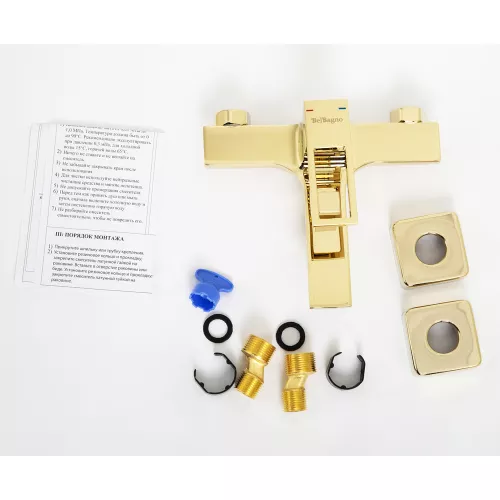 Смеситель для ванны и душа BelBagno LUCE LUC-VAS-ORO, Выбрать цвет: Золото, изображение 6