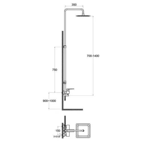 Душевая стойка BelBagno CARIN CAR-DOCM-CRM, изображение 2