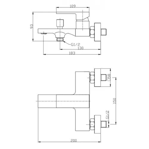 Смеситель для ванны и душа BelBagno ROMANO ROM-VAS-CRM, изображение 2