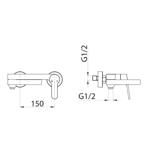 Смеситель для ванны и душа BelBagno DELTA DEL-VASM-IN, изображение 2