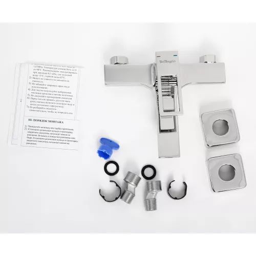 Смеситель для ванны и душа BelBagno LUCE LUC-VAS-CRM, Выбрать цвет: Хром, изображение 6