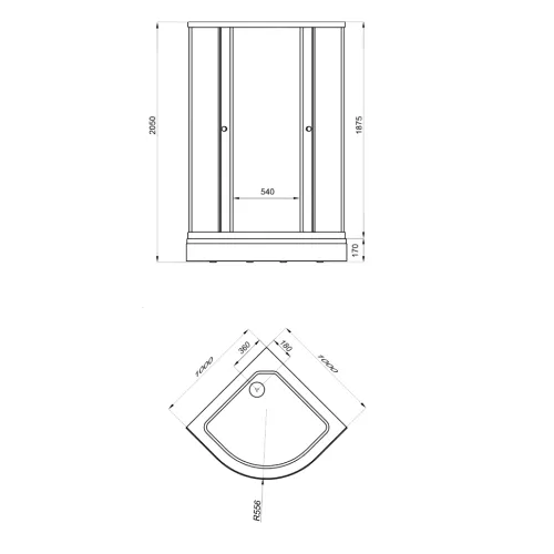 Душевое ограждение Triton ЛАЙТ (низкий поддон), Цвет стекла: с рисунком, Цвет профиля: Белый, Тип поддона: Низкий, Выбрать размер: 100х100, изображение 5
