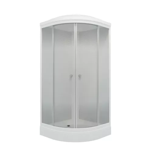 Душевая кабина Triton ЛАЙТ  А(низкий поддон) ДН4 стекло прозрачное, рифленое, Цвет профиля: Белый, Тип поддона: Низкий, Выбрать размер: 90х90, изображение 3