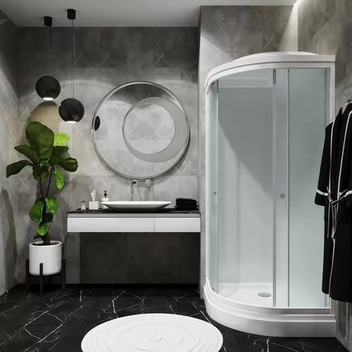 Душевая кабина Triton ЛАЙТ  А(низкий поддон) ДН4 стекло прозрачное, рифленое, Цвет профиля: Белый, Тип поддона: Низкий, Выбрать размер: 90х90, изображение 5