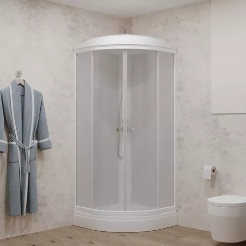 Душевая кабина Triton УЛЬТРА  А (низкий поддон)  стекло прозрачное, Цвет профиля: Белый, Тип поддона: Низкий, Выбрать размер: 80х80, изображение 7