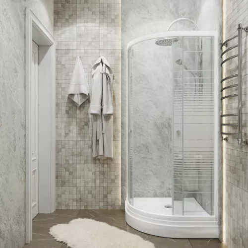 Душевое ограждение Triton ПОЛОСЫ А (низкий поддон), Цвет стекла: полосатое, Тип поддона: Низкий, Выбрать размер: 100х100, изображение 2