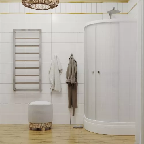 Душевое ограждение Triton ЛЁН  А (низкий поддон), Цвет стекла: лён, Цвет профиля: Белый, Тип поддона: Низкий, Выбрать размер: 90х90, изображение 3