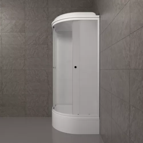 Душевая кабина  Triton ВЕЛЬВЕТ В средний поддон, Цвет профиля: Белый, Тип поддона: Средний, Выбрать размер: 90х90, изображение 4