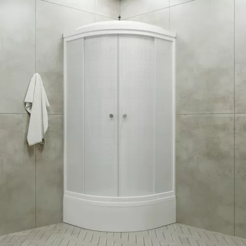 Душевая кабина Triton ЛЁН В (ДН4)  средний поддон, Цвет профиля: Белый, Тип поддона: Средний, Выбрать размер: 90х90